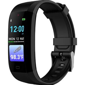 GOQii Vital 3.0 Full Touch, Smart Notification Waterproof, Smart tracker For Android Phones, Body Temperature,Blood Pressure, Heart Rate & Sleep Tracking with 3 months Personal Health Coaching (Black)