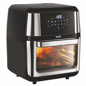 Glen Digital Air Fryer Oven for Home, 12 Litre, 1800W, 10 Preset Function, Rotisserie, Digital Display & Controls, Airfryer to Dehydrate, Defrost, Bake, Roast, Toast with Less Oil -Black (SA-3046DSS)
