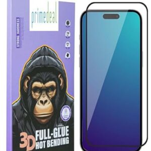 Prime deal Military-Grade Gorilla Tempered Glass Compatible For iPhone 15 16 (Black) Edge To Edge Coverage With Easy Installation Kit for Smartphone (Iphone 15/16)
