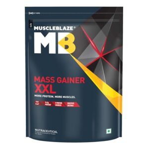 MuscleBlaze Mass Gainer XXL (Chocolate, 1kg / 2.2lbs, 10 Servings) | With Complex Carbs, High Protein & Digestive Enzymes