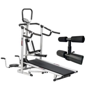 Life Line Fitness LT-203 Manual Treadmill 4in1 DLX with Free Push up/Sit up Exercise Bar Assist, Twister, Pushup Bar and Stepper, 3 Level Inclination, Foldable & Space Saving Treadmill