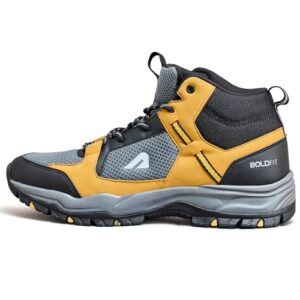 Boldfit Trekking Shoes for Men Hiking Shoes for Men for Outdoor High Neck Shoes for Men Anti Skid Boot Shoes for Men for Hiking,Trekking Shoes Men Water Repellent Tracking Shoes for Men - 9, Sandstorm