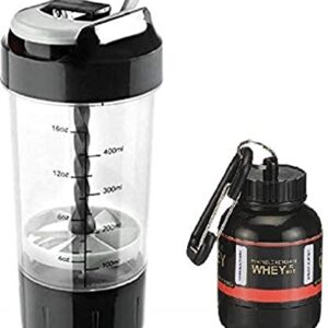 DOVEAZ Plastic Cyclone Shaker With Protein Funnel | Cyclone Protein Shaker | Gym Shaker Bottle | Protein Bottle | 500Ml (Black)