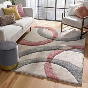 Luxurious Carpets Florida Shag Collection Super Soft & Plush Modern Shaggy Carpet for Living Room Bedroom and Hall with 2" Inch Thickness 3 x 5 feet Color