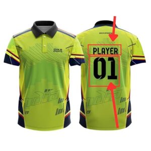 Dika Sports Men Polyester Custom Regular Fit Jersey For Kidscricket T-Shirt Sale Cricket T Shirts | 2 Year To 5XL Neon