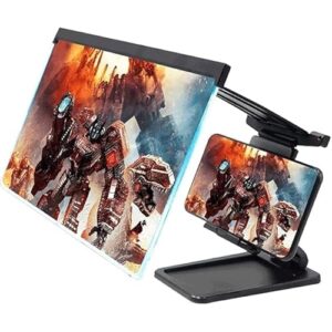 5 Year Warranty Large Screen Magnifier for Smartphones – 3D HD Phone Screen Enlarger with Foldable Adjustable Stand – Ideal for Watching Movies, Gaming, and Browsing (Multi Colour)