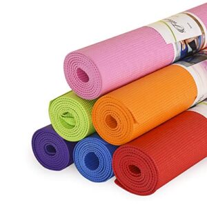 Exercise & Yoga Mat for Women and Men, High Density, Anti-Slip/Skid/Split Yoga Mat for Home, Outdoor, Gym Workout and Flooring Fitness Mat (24x72 Inches, Orange) (4 MM, MULTI)
