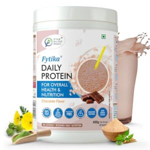 FYTIKA HEALTHCARE PRODUCTS Daily Protein|Protein Powder For Adults With 37 Essential Vitamins & Minerals,|50% Protein Per Serve|High Protein Drink For Women & Men|Net - 400G (Chocolate, Pack Of 1)