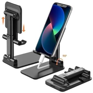 Brand Deal Tabletop Fully Foldable Desktop Tablet Mobile Stand Holder with Angle & Height Adjustable for Desk, Cradle, Dock, Compatible with Smartphones & Tablets