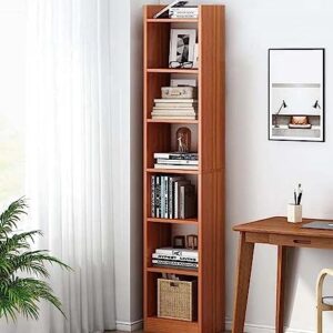 EKRON 6 Layer Engineered Wood Bookshelf Multipurpose Home Decor Storage Rack Showcase Organizer for Living Room, Kitchen, Bedroom(MR-005/Oak Brown /180 x 33 x 24cm) DIY (Do It Yourself)