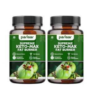 Parisar Pharma Natural Keto Fat Burner Supplement - 60 Tablets (Pack of 2) - Supports Weight Loss, Enhances Metabolism, Boosts Energy, with Natural Ingredients, Gluten-Free for Keto Dieters