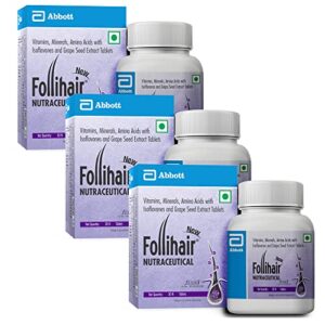 Follihair New By Abbott|30S Bottle (Pack Of 3)|Tablet,3 Count,30 Capsules