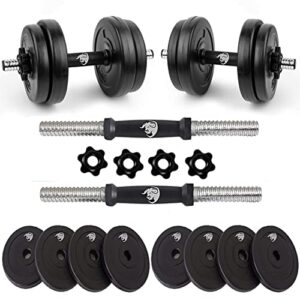 BULLAR Dumbbell Set, Adjustable Dumbbell Set, 1 Pair of Adjustable Dumbbell Rods with PVC Dumbbell Plates, Home Gym Combo, Exercise & Fitness Sets