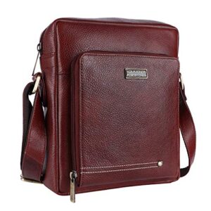 HAMMONDS FLYCATCHER Genuine Leather Sling Bag for Men, Stylish and Spacious Side Bag for Men, Crossbody Bag for Men Daily Use, Travel, Adjustable Strap, 1 Year Warranty - Brown