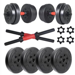 Artino Sports Invader Dumbbells 8 kg (2kg x 4) Button Shaped Weight Plates & Dumbbell Rods for Home Gym Set