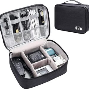 SaleOn Cable Organizer Case Bag – Electronics Accessories Travel Gadget Bag & Hard Disk Bag – Water-Resistant Portable Storage, Sleek Black (6-Month Warranty)