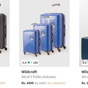 Myntra | Wildcraft set of 3 trolley bags starting at just 4499/- . Don't miss the deal