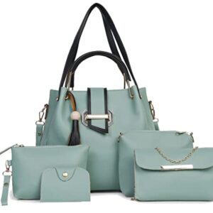 Fargo Handbag For Women And Girls COMBO SET OF 5 (Light5pc) (Green)