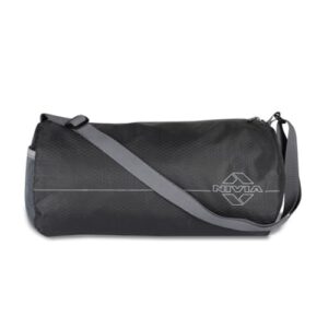 NIVIA Basic Duffle Polyester Bag, Gym Bags, Adjustable Shoulder Bag for Men, Duffle Bags Travel (Black/Grey),Capacity-13 litres