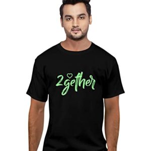 Men's Together Cotton Graphic Printed Round Neck Half Sleeves Tshirt. Trendy, Trending Tshirts, Offer, Discount, Sale. (BZR_Sale-TVP-Male-2XL-Together-1-Black)
