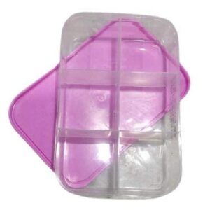 Keetoz 6 Compartment Plastic Grid Box Organizer for Jewelry, Hair Pins, Medicines, Craft Material, Hardware with 6 Partitions/Sections Storage Box