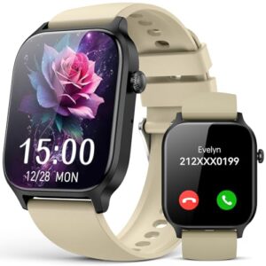 Smart Watch for Women Men- Answer/Make Call, 2025 Fitness Tracker Watch with IP68 Waterproof Sleep Step Counter Activity Smartwatch for Samsung Andriod iPhone iOS Compatible (Gray, 1.81)