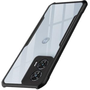 TheGiftKart Crystal Clear Back Cover Case for Motorola Moto Edge 50 Fusion 5G | 360 Degree Protection | Protective Design | Transparent Back Cover Case for Moto Edge 50 Fusion (PC & TPU, Black Bumper)