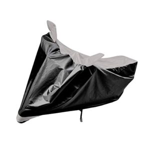 Auto Hub Scooty Cover Compatible with Ola S1 Electric, Heatproof, Mirror Pocket, Belt & Buckle, Ola S1 Scooty Cover - 1 Unit, Black-Silver