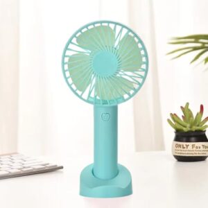 One94Store Mini Portable USB Hand Fan – 1200mAh Rechargeable Battery, 3-Speed Mode, Up to 3 Hours Usage, High-Speed Cooling Fan with Stand for Home, Office & Travel (Blue)