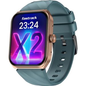 Fastrack New Limitless X2 Smartwatch|1.91" UltraVU with Rotating Crown|60 Hz Refresh Rate|Advanced Chipset|SingleSync BT Calling|NitroFast Charge|100+ Sports Mode & Faces|Upto 5 Day Battery|IP68,Teal