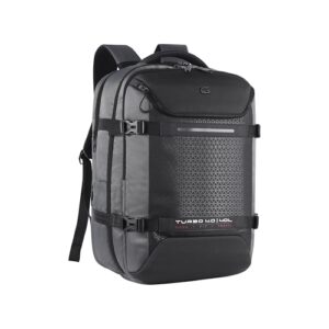 Gear Turbo 4 19"/40L Anti Theft Large Water Resistant 4 Compartment Laptop Backpack with Raincover/Casual Backpack/Daypack/Travel Backpack/College Bag For Men/Women(Grey-Black)