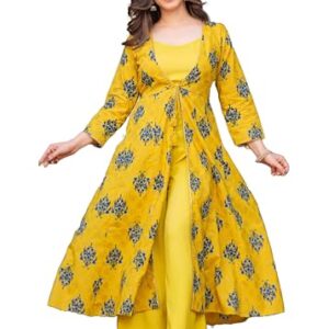 Daevish New Rayon Floral Printed Shrug With Top Pant indo western Set Women & Girl's | Women Ethenic Dress Set