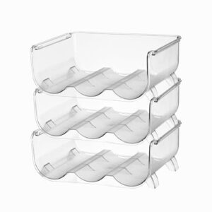 Water Bottle Organizer, Stackable Kitchen Pantry Organization and Storage Bin, Water Bottle Holder Rack for Kitchen Cabinet Fridge Storage, Sports Flask Tumbler Travel Mug Cup Pack of - 3