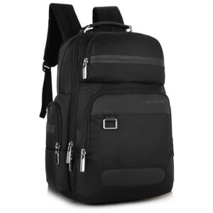 Half Moon Orion Business Backpack for Men 35L Heavy Duty Premium Laptop Backpack 1680D Polyester 15.6-inch Padded Laptop Bag Water/Scratch-resistant Multiple Pockets with 1 Year Warranty