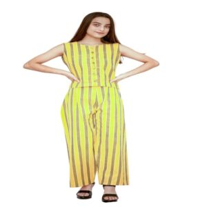 Stylish Eco-Friendly Women's Cotton Striped Summer Dress in Vibrant Yellow and Black - Perfect for Casual Outings and Summer Events