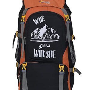 perfect star 75 Litres Rucksack Travel Backpack For Outdoor Sport Hiking Trekking Bag - Orange