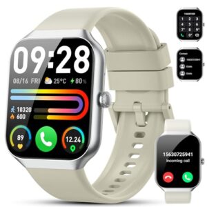 Smart Watch(Answer/Make Call), 1.96" HD Smartwatch for Men Women, 2025 Fitness Watch with 110+ Sport Modes/Heart Rate/Sleep Monitor/Pedometer, IP68 Waterproof Fitness Activity Tracker for Android iOS