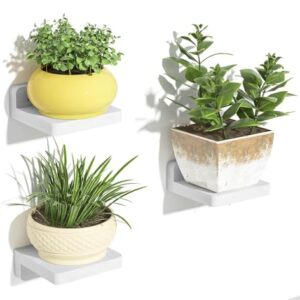 UHUD CRAFTS Small Floating Shelves, Set of 3 Shelves for Wall Decor & Storage | Wall Mounted Home Decor Small Wall Shelf | Mini Display Shelf for Living Room, Bathroom, Kitchen & Bedroom Decor - White