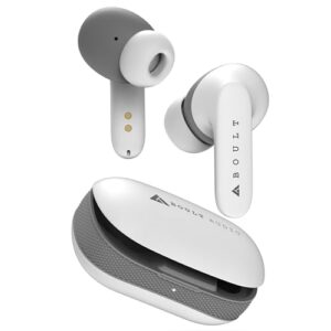 Boult Z20 Truly Wireless Bluetooth Ear Buds with 51H Playtime, Zen™ Calling ENC Mic, Made in India, Low Latency Gaming, Touch Controls, Rich Bass Drivers, TWS Earbuds Bluetooth Wireless (Ivory White)