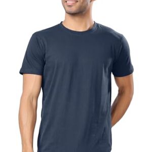 London Hills Men's Cotton Regular Fit T-Shirt (LH_T_R_HF_452_DARKBLUE_SIZE.XL_Dark Blue_X-Large)