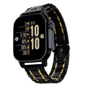Vibez by Lifelong Premium Luxury New Launch Smart Watch for Men - 60 Day Battery 950mAH - 2.02 Ultra HD Display & 900 NITS Men's Smartwatch - Stainless Steel Dial & BT Calling (Pacific,Black)
