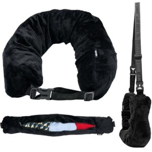 TAKE Off Stuffable Travel Neck Pillow with Secret Storage - Holds 3 Days of Essentials in Compact Design - No Filler, Ultra Soft Adjustable Comfort - Perfect for Long Flights, Road Trips & Commutes