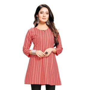YIPSY FASHION Women's Cotton Printed Kurta (ST-NIK-1102-GAJARI-_L_Gajari)