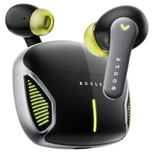 Boult Newly Launched Audio Z20 Gaming Wireless in Ear Earbuds with 50H Playtime, 4 Mics ENC, 45ms Low Latency Gaming, Breathing LEDs, Made in India, 10mm Drivers Bluetooth Ear Buds TWS (Black Metal)