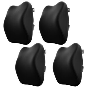 Frido Ultimate Car Neck Rest Pillow | Ultrasoft Pillow for Comfortable Rides | Superior Neck Support & Pain Relief | Hi-Per Foam Head Rest Pillow with Washable Velvet Cover | Black | Pack of 4