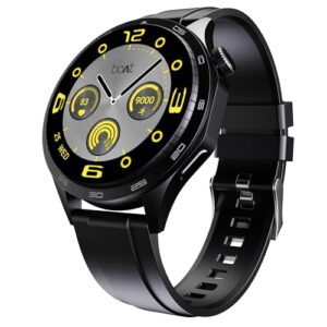 boAt Enigma Radiant Men's Luxury Watch w/Functional Crown, Upto 6 Days Battery, 200+ Cloud Watch Faces, Guided Breathing, 1.43"(3.63 cm) AMOLED Display Smart Watch (Active Black)