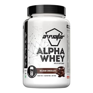 avvatar ALPHA WHEY PROTEIN | 1Kg | Belgian Chocolate Flavour | 20g Protein | 33 Servings | for Muscle Growth and Lean Muscle Mass
