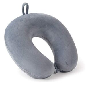 SILLYME Neck Pillow for Travel (Grey Color) - Soft Traveling Pillow for Flights Train Car Air Plane - Rest Cushion