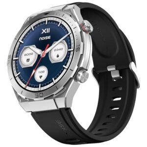 Noise Active 2 Smart Watch with 1.46" AMOLED Display, Upto 10 Days Battery, Premium Metal Build with Sleek Dial, BT Calling, Functional Crown, 100+ Sports Modes(Silver Black)