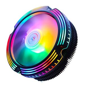 PC CPU Cooler Fan Ventilador 120mm Colorful RGB 4PIN Radiator for Intel and AMD (Color : Black)
